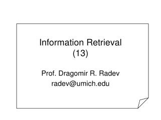 Information Retrieval (13)