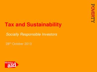 Tax and Sustainability