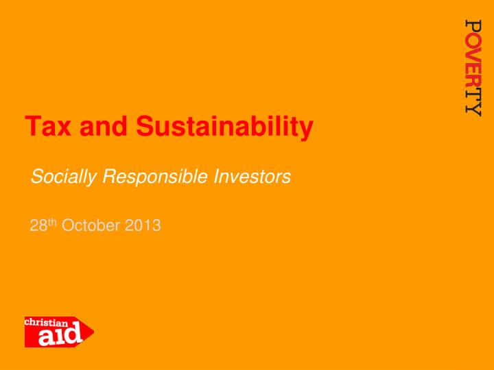 tax and sustainability