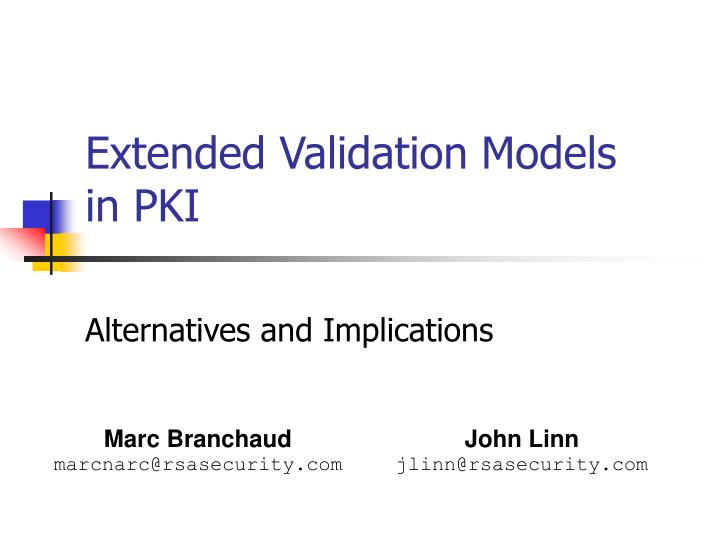 extended validation models in pki