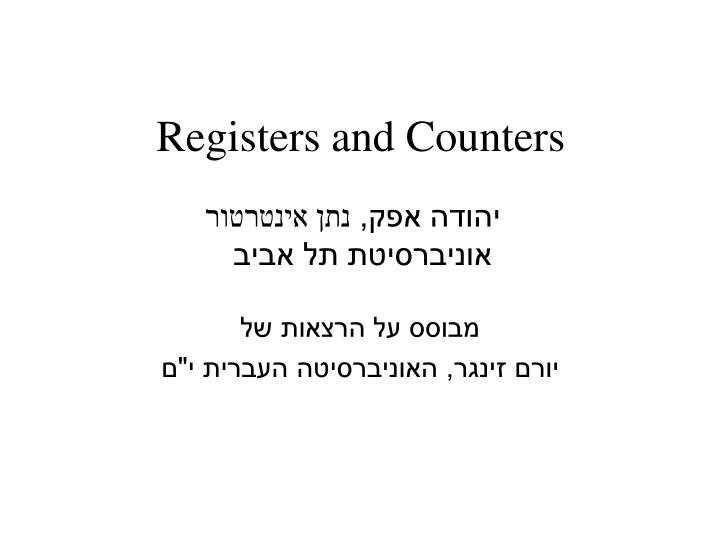 registers and counters