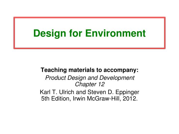 design for environment