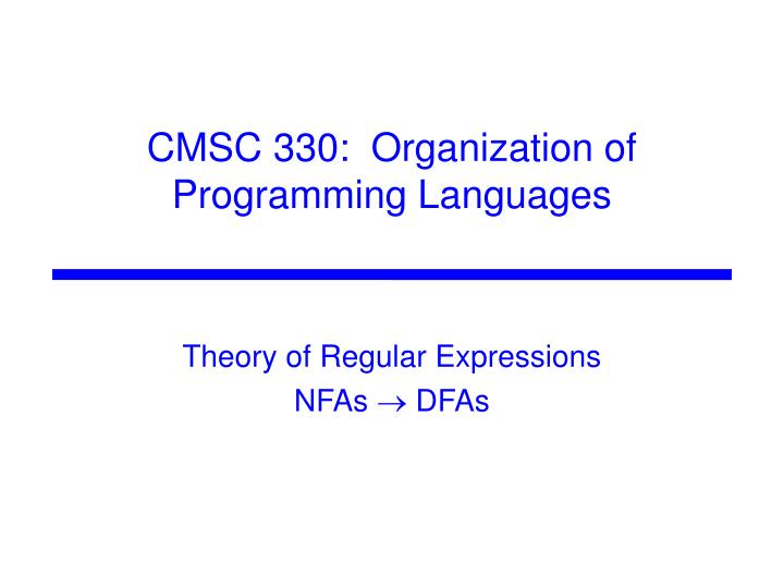 theory of regular expressions nfas dfas