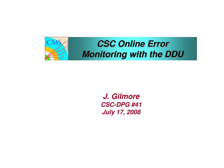 csc online error monitoring with the ddu