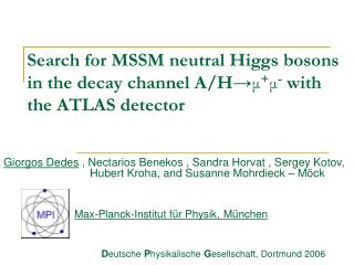 Search for MSSM neutral Higgs bosons in the decay channel A/H? ? + ? - with the ATLAS detector
