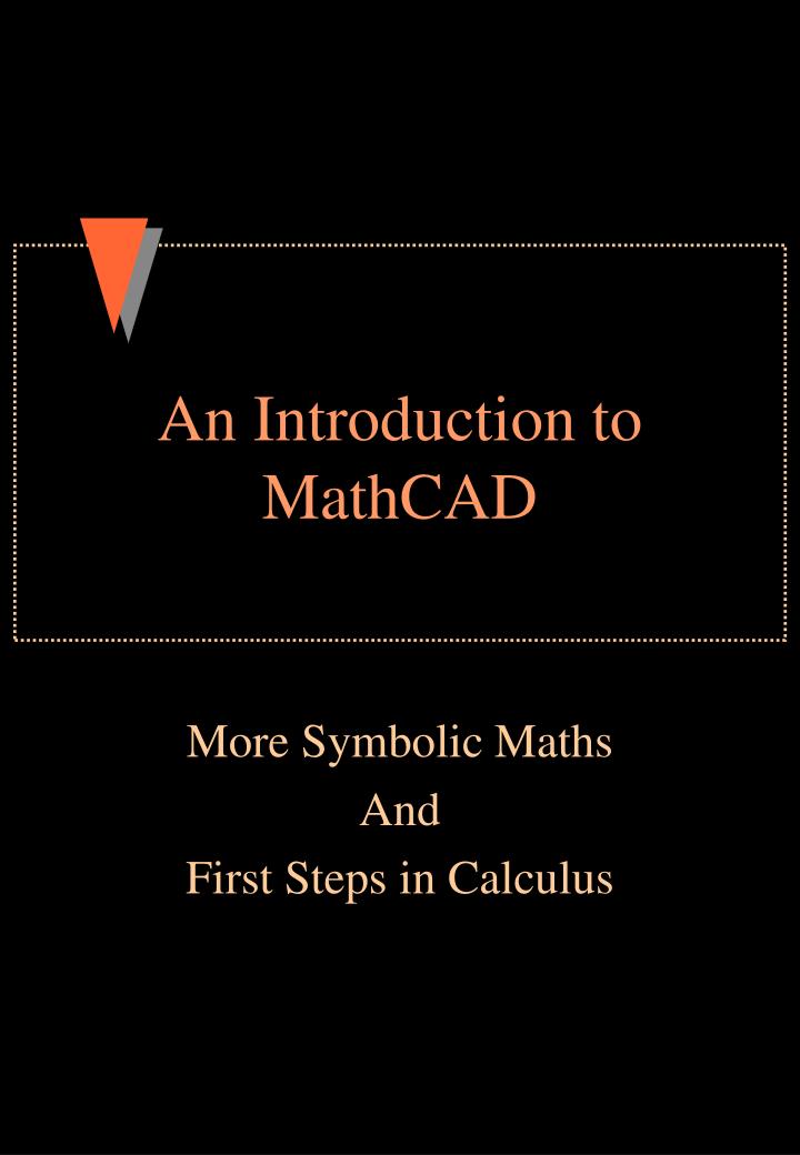 an introduction to mathcad