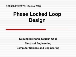 Phase Locked Loop Design
