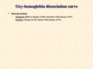 Oxy-hemoglobin dissociation curve