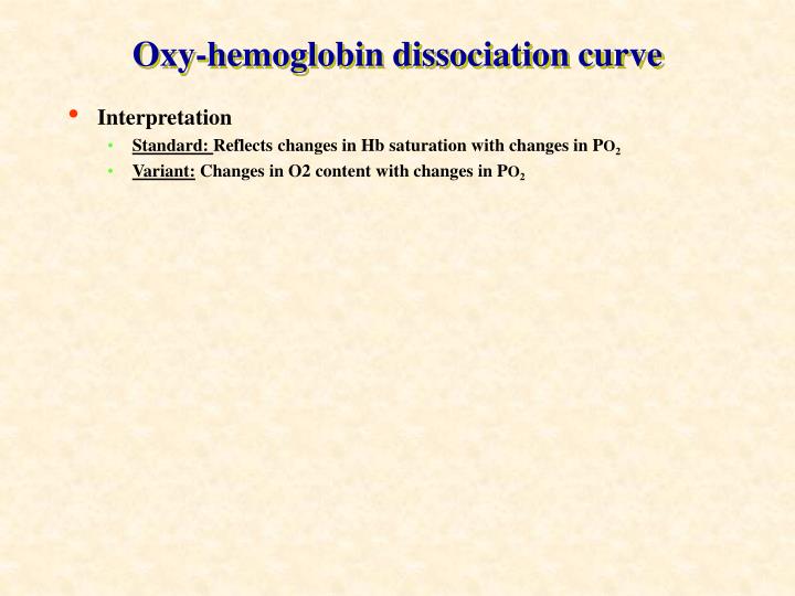 oxy hemoglobin dissociation curve