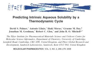 Solubility is an important issue in drug discovery and a major source of attrition