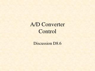 A/D Converter Control
