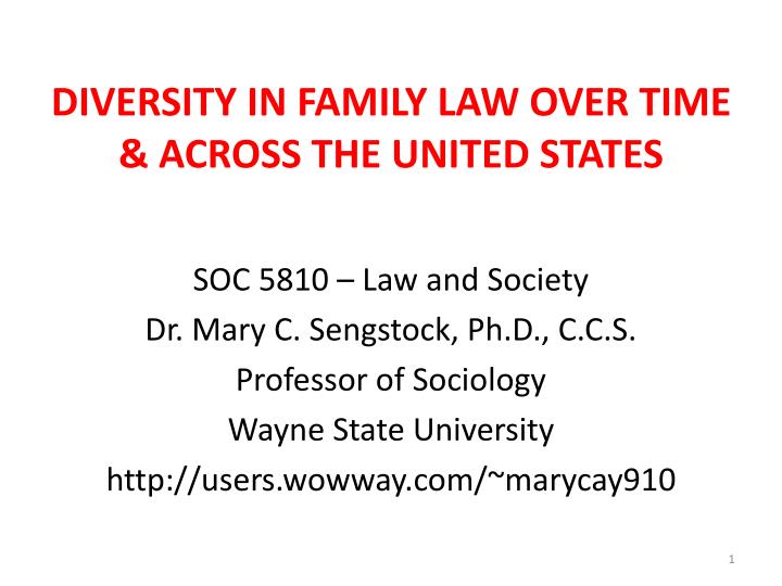 diversity in family law over time across the united states