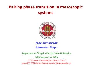 Pairing phase transition in mesoscopic systems