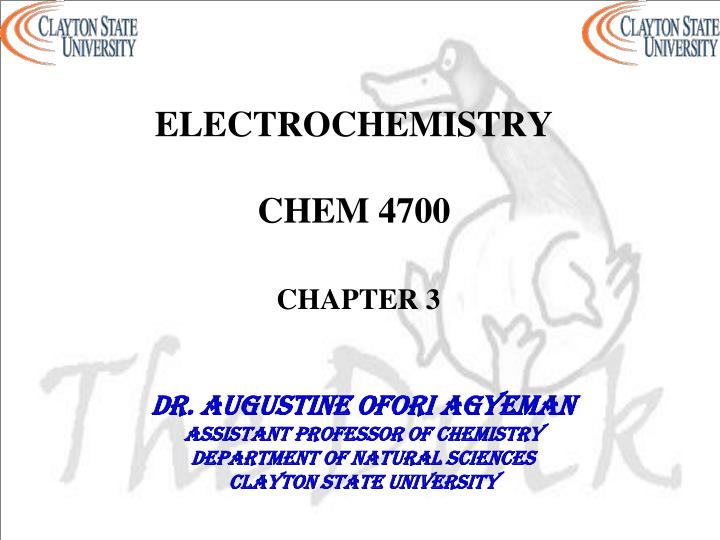 electrochemistry chem 4700 chapter 3