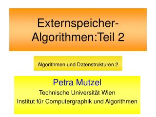 externspeicher algorithmen teil 2