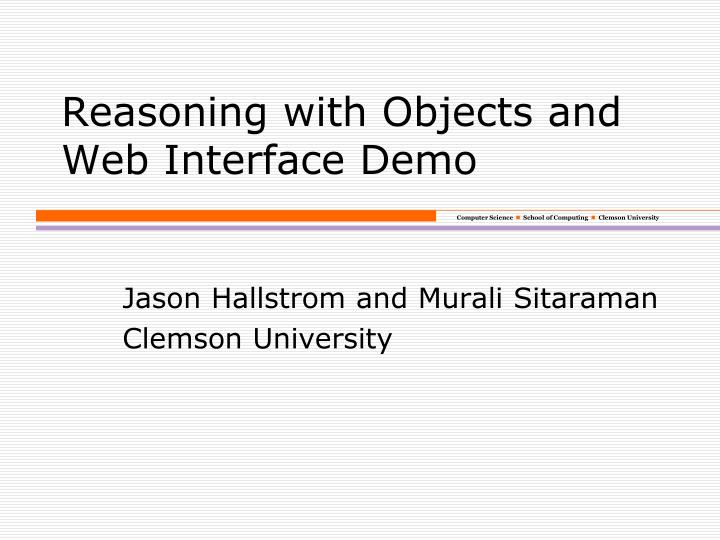 reasoning with objects and web interface demo