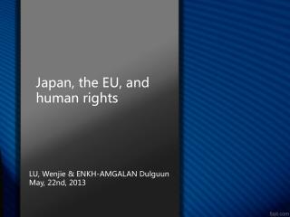 Japan, the EU, and human rights