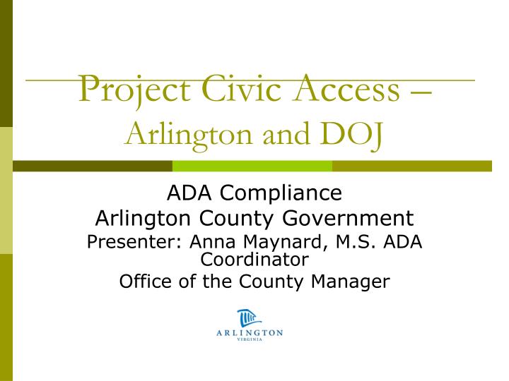 project civic access arlington and doj