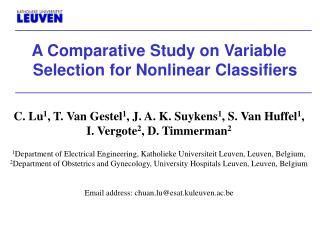 A Comparative Study on Variable Selection for Nonlinear Classifiers