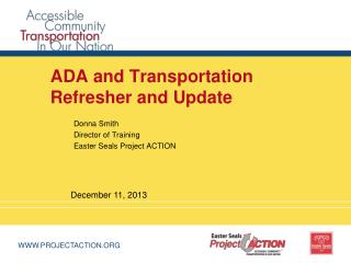 ADA and Transportation Refresher and Update