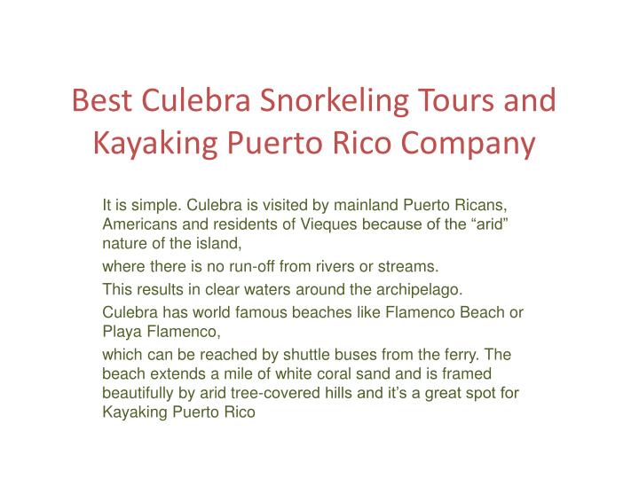 best culebra snorkeling tours and kayaking puerto rico company