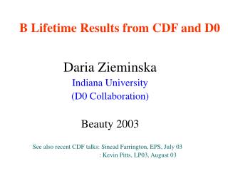B Lifetime Results from CDF and D0