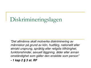 diskrimineringslagen