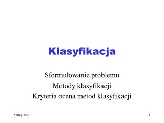 klasyfikacja