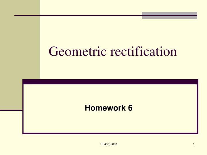 geometric rectification