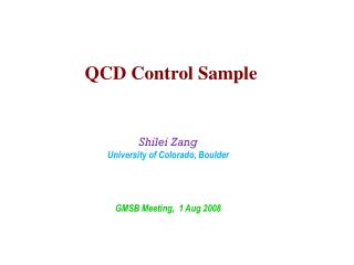QCD Control Sample
