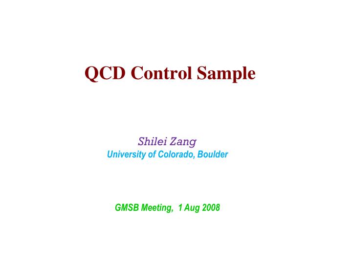 qcd control sample