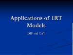 Applications of IRT Models - slide 1