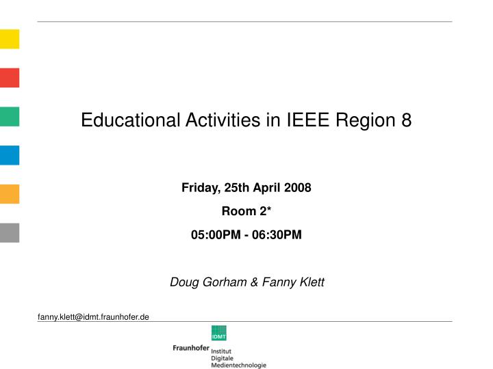 educational activities in ieee region 8