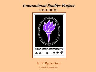 International Studies Project C45.0100.008