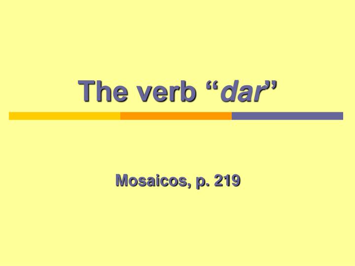the verb dar