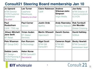 Consult21 Steering Board membership Jan 10