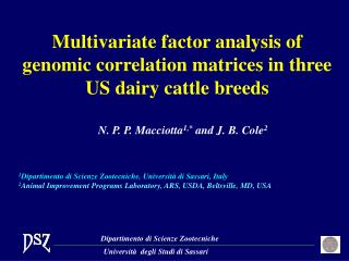 Multivariate factor analysis of genomic correlation matrices in three US dairy cattle breeds