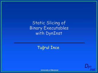 Static Slicing of Binary Executables with DynInst