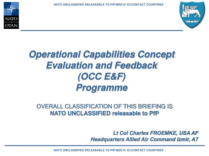 operational capabilities concept evaluation and feedback occ e f programme