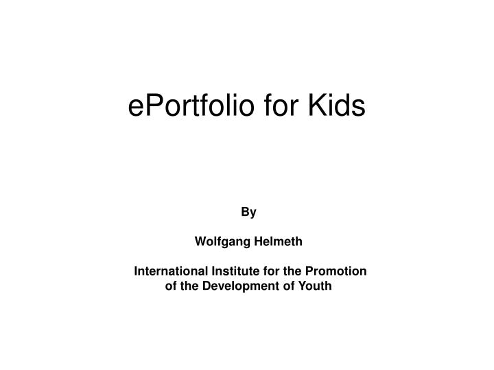 eportfolio for kids