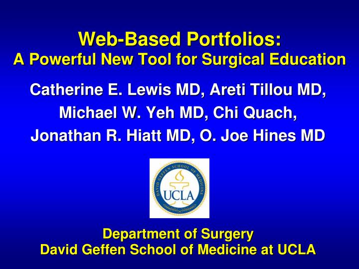 web based portfolios a powerful new tool for surgical education