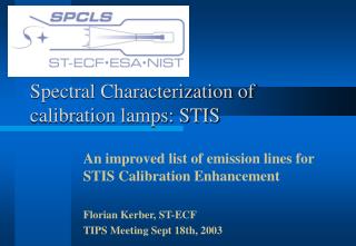 Spectral Characterization of calibration lamps: STIS