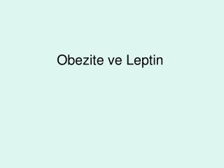 obezite ve leptin
