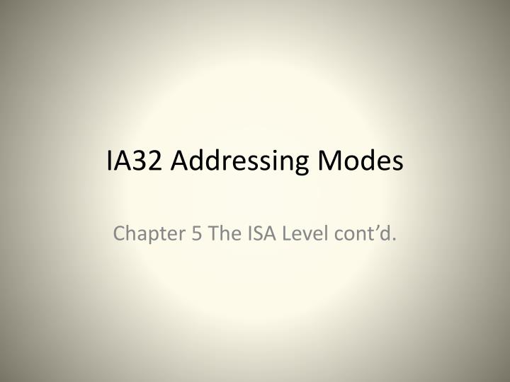 ia32 addressing modes