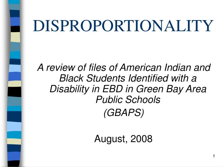 disproportionality