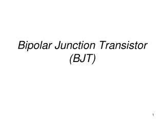 bipolar junction transistor bjt