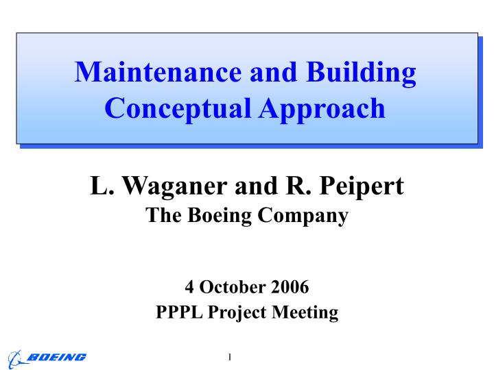 maintenance and building conceptual approach