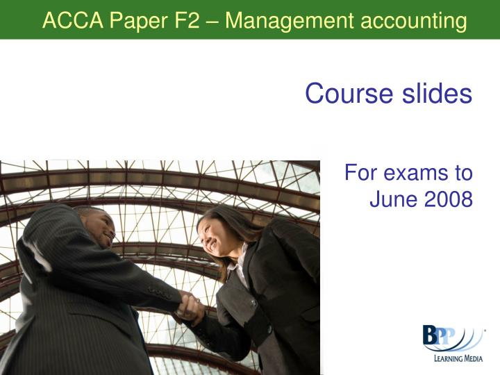 acca paper f2 management accounting