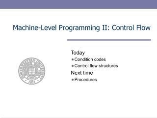 Machine-Level Programming II: Control Flow