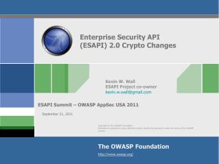Enterprise Security API (ESAPI) 2.0 Crypto Changes